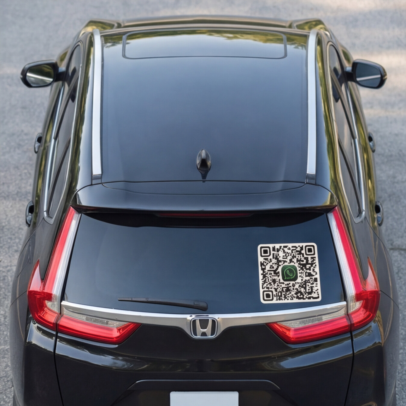 Pro QR Car Sticker by Tink.you Product View 2 Back of a Honda SUV