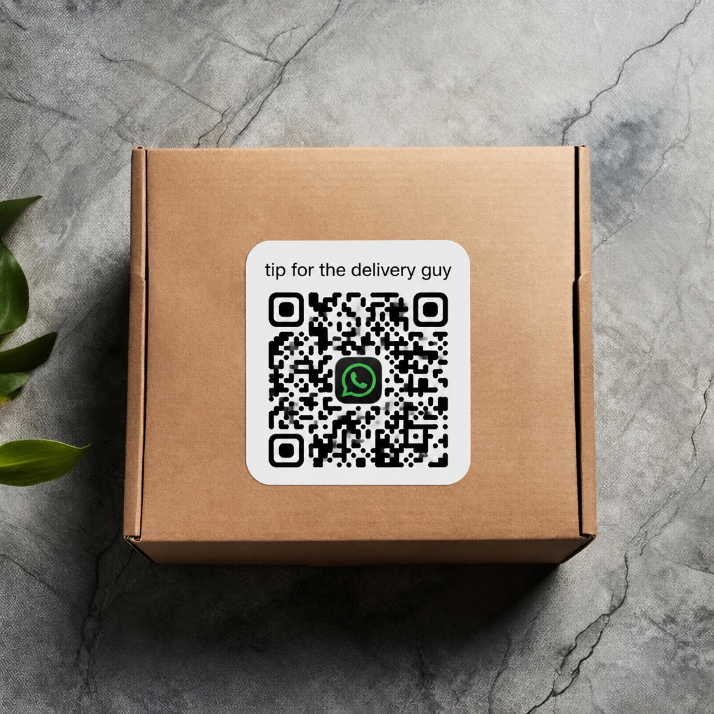 Tipping QR Package Sticker Product View 2